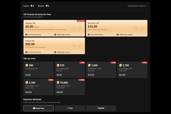 ReelShort coin cost per episode	